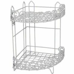 MSV Etagère D'angle De Douche 2 Niveaux à Fixer AGADIR Blanc - Blanc
