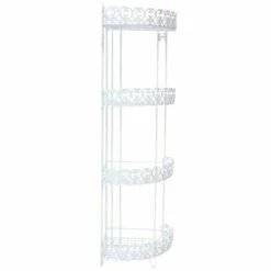 MSV Etagère D'angle De Douche 4 Niveaux à Fixer AGADIR Blanc - Blanc