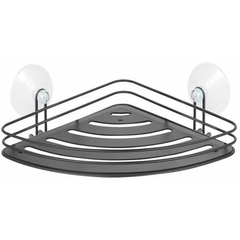 MSV Etagère Panier D'angle De Douche à Ventouses KERY Acier Noir Mat - Noir 1 MSV Etagère Panier D'angle De Douche à Ventouses KERY Acier Noir Mat - Noir