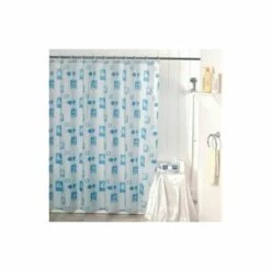 MSV 140120 Rideau De Douche Polyester Plastique 180 X 200 X 0,1 Cm - 12 Anneaux Inclus