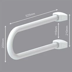 MSV 140699 Barre Toilette Et Douche Inclinable, Aluminium/Abs, Blanc