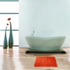 MSV Tapis De Bain Coton 40x60cm Orange - Orange -Promos MSV Magasin 30009242 4