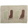 MSV Tapis De Bain Coton PIED 40x60cm Marron & Gris - Marron