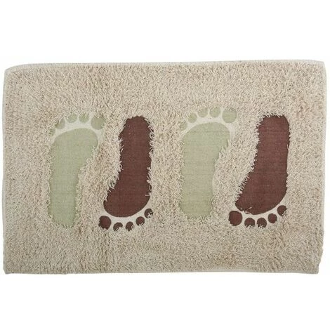 MSV Tapis De Bain Coton PIED 40x60cm Marron & Gris - Marron 1 MSV Tapis De Bain Coton PIED 40x60cm Marron & Gris - Marron