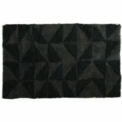 MSV Tapis De Bain Coton CALULA 50x80cm Noir & Gris - Noir
