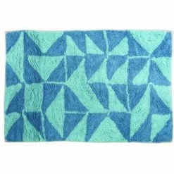 MSV Tapis De Bain Coton 50x80Cm CALULA Bleu - Bleu
