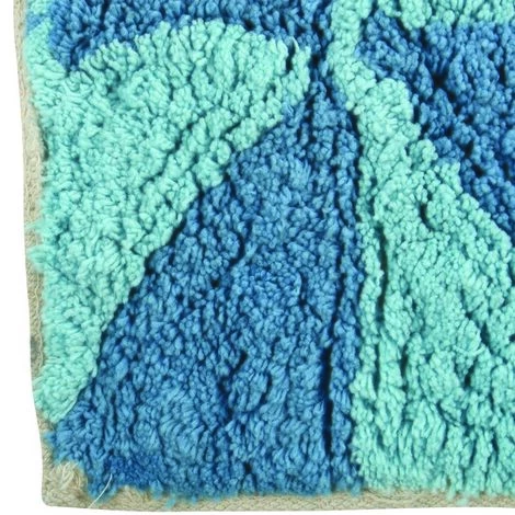 MSV Tapis De Bain Coton 50x80Cm CALULA Bleu - Bleu 2 MSV Tapis De Bain Coton 50x80Cm CALULA Bleu - Bleu – Image 2