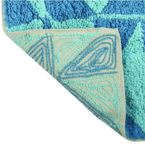 MSV Tapis De Bain Coton 50x80Cm CALULA Bleu - Bleu 3 MSV Tapis De Bain Coton 50x80Cm CALULA Bleu - Bleu – Image 3