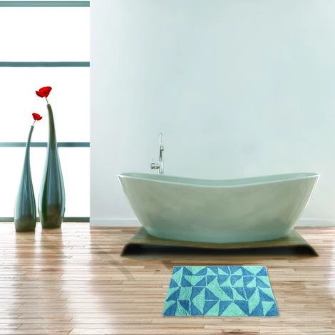 MSV Tapis De Bain Coton 50x80Cm CALULA Bleu - Bleu 4 MSV Tapis De Bain Coton 50x80Cm CALULA Bleu - Bleu – Image 4