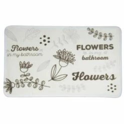 MSV Tapis De Bain Microfibre 45x75cm Flowers - Beige