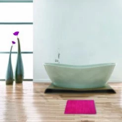 MSV Tapis De Bain Coton DALIJA 45x70cm Fuschia - Rose -Promos MSV Magasin 30009654 3