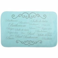 MSV Tapis De Bain Microfibre PARIS 45x5cm Bleu - Bleu