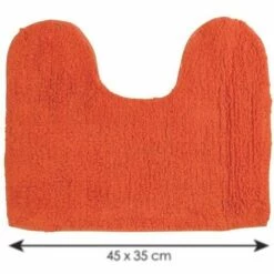 MSV Tapis De Bain Lavabo & Wc Coton 45x35cm Orange - Orange