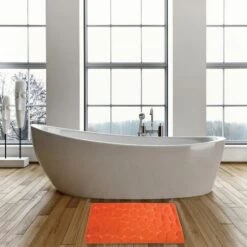 MSV Tapis De Bain Microfibre PEBBLE 40x60cm Orange -Promos MSV Magasin 30013847 4