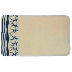 MSV Tapis De Bain Microfibre ZANZIBAR 45x75cm Beige & Bleu - Beige