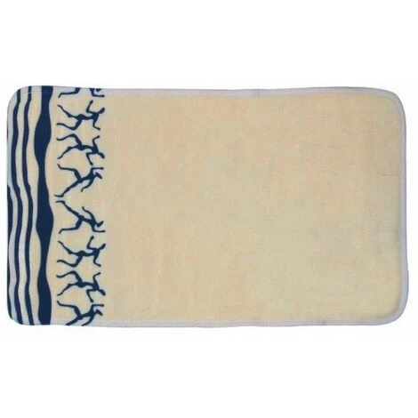 MSV Tapis De Bain Microfibre ZANZIBAR 45x75cm Beige & Bleu - Beige 1 MSV Tapis De Bain Microfibre ZANZIBAR 45x75cm Beige & Bleu - Beige