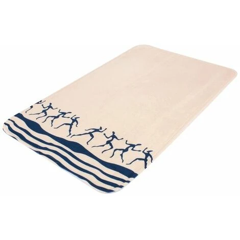 MSV Tapis De Bain Microfibre ZANZIBAR 45x75cm Beige & Bleu - Beige 2 MSV Tapis De Bain Microfibre ZANZIBAR 45x75cm Beige & Bleu - Beige – Image 2