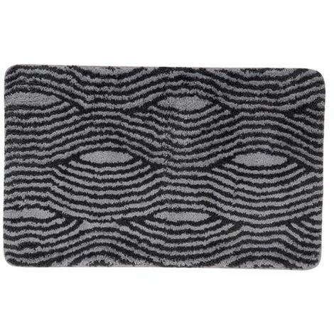MSV Tapis De Bain Microfibre 50x80cm Wave Gris - Gris 1 MSV Tapis De Bain Microfibre 50x80cm Wave Gris - Gris