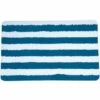 MSV Tapis De Bain Microfibre SEAUVILLE 50x80cm Bleu & Blanc - Bleu