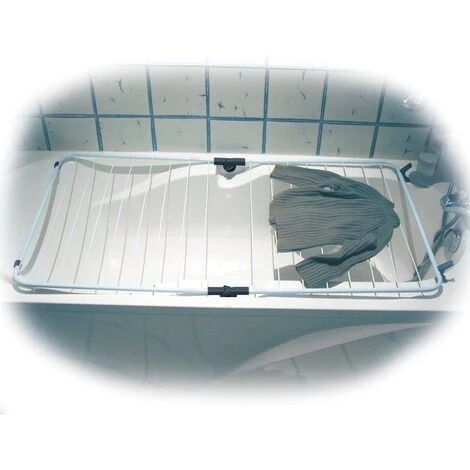 MSV Etendoir à Linge Pour Baignoire 10M Acier Blanc - Blanc 4 MSV Etendoir à Linge Pour Baignoire 10M Acier Blanc - Blanc – Image 4