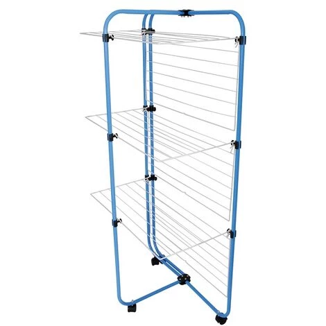 MSV Etendoir à Linge Tour 3 Niveaux 30M Acier Bleu - Bleu 3 MSV Etendoir à Linge Tour 3 Niveaux 30M Acier Bleu - Bleu – Image 3