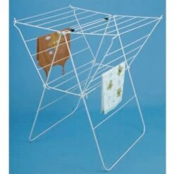 MSV Etendoir à Linge Tetra 13M Fils Acier Blanc - Blanc