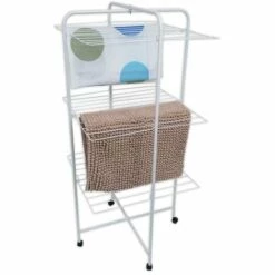 MSV Etendoir à Linge Tour 3 Niveaux 23M En Acier Blanc - Blanc -Promos MSV Magasin 30100852 3