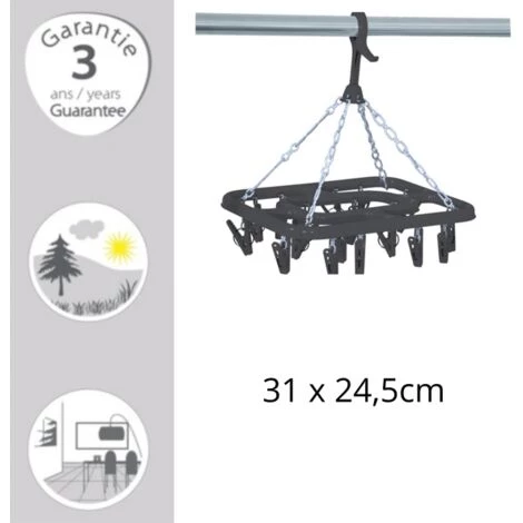 MSV Sechoir à Sous-vêtements Rectangulaire Gris - Gris 2 MSV Sechoir à Sous-vêtements Rectangulaire Gris - Gris – Image 2