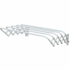 MSV Etendoir à Linge Extensible Mural Acier 4M Acier Blanc - Blanc