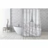 MSV Rideau De Douche Français Polyester 180x200cm ESQUISSE Motif Argenté - Argent