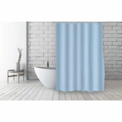 MSV Rideau De Douche Français Polyester 180x200cm AU FIL DE L'EAU Bleu - Bleu