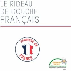 MSV Rideau De Douche Français Polyester 180x200cm AU FIL DE L'EAU Bleu - Bleu -Promos MSV Magasin 30272388 3