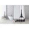 MSV Rideau De Douche Français Polyester 180x200cm TOITS PARISIENS Noir & Blanc - Noir