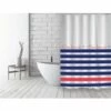 MSV Rideau De Douche Français Polyester 180x200cm JEANNOT Bleu, Blanc & Rouge - Multicolor