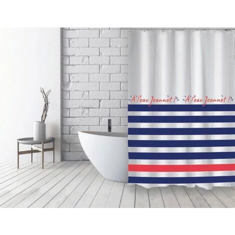 MSV Rideau De Douche Français Polyester 180x200cm JEANNOT Bleu, Blanc & Rouge - Multicolor 1 MSV Rideau De Douche Français Polyester 180x200cm JEANNOT Bleu, Blanc & Rouge - Multicolor
