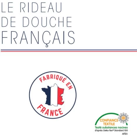 MSV Rideau De Douche Français Polyester 180x200cm JEANNOT Bleu, Blanc & Rouge - Multicolor 3 MSV Rideau De Douche Français Polyester 180x200cm JEANNOT Bleu, Blanc & Rouge - Multicolor – Image 3