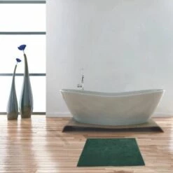 MSV Tapis De Bain Coton 45x70cm Vert Foncé - Vert -Promos MSV Magasin 30388766 4