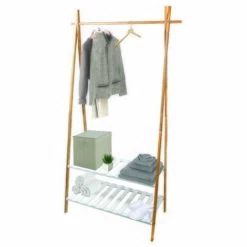 MSV Portant Bambou Avec Deux étagères MIA Bois & Blanc - Blanc 7 MSV Portant Bambou Avec Deux étagères MIA Bois & Blanc - Blanc -Promos MSV Magasin 30447841 4