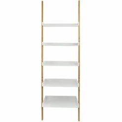 MSV Etagère Meuble De Rangement Style échelle 5 Niveaux En Bambou & MDF Blanc - Blanc 5 MSV Etagère Meuble De Rangement Style échelle 5 Niveaux En Bambou & MDF Blanc - Blanc -Promos MSV Magasin 30614082 3