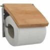 MSV Porte Rouleau Papier Wc Mural Bambou Beige - Beige