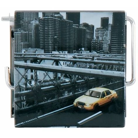 MSV Porte Rouleau Papier Wc Mural Mdf Inox NEW YORK Gris - Gris 2 MSV Porte Rouleau Papier Wc Mural Mdf Inox NEW YORK Gris - Gris – Image 2