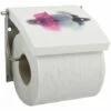 MSV Porte Rouleau Papier Wc Mural MDF & Inox BORNEO Blanc - Blanc
