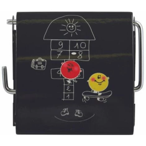 MSV Porte Rouleau Papier Wc Mural MDF & Inox MARELLE Noir - Noir 2 MSV Porte Rouleau Papier Wc Mural MDF & Inox MARELLE Noir - Noir – Image 2