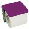 MSV Porte Rouleau Papier Wc Mural MDF & Inox Violet - Violet