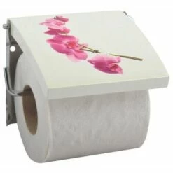 MSV Porte Rouleau Papier Wc Mural MDF & Inox LANYU Blanc - Blanc