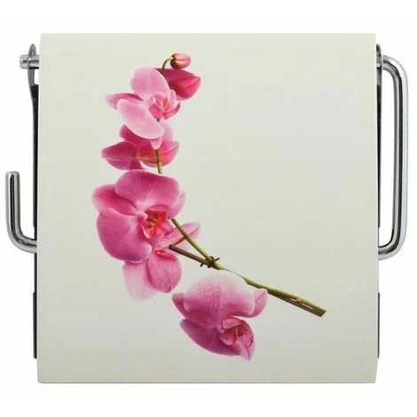 MSV Porte Rouleau Papier Wc Mural MDF & Inox LANYU Blanc - Blanc 2 MSV Porte Rouleau Papier Wc Mural MDF & Inox LANYU Blanc - Blanc – Image 2