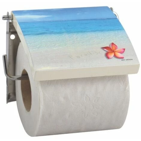 MSV Porte Rouleau Papier Wc Mural MDF Inox PARADISE Bleu - Bleu 1 MSV Porte Rouleau Papier Wc Mural MDF Inox PARADISE Bleu - Bleu