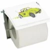 MSV Porte Rouleau Papier Wc Mural COX 70S'MDF & Inox Beige - Blanc