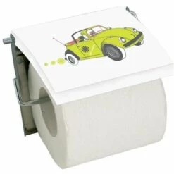 MSV Porte Rouleau Papier Wc Mural COX 70S'MDF & Inox Beige - Blanc