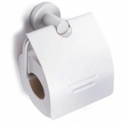 MSV Porte Rouleau Papier Wc Mural LUGANO Alu - Gris